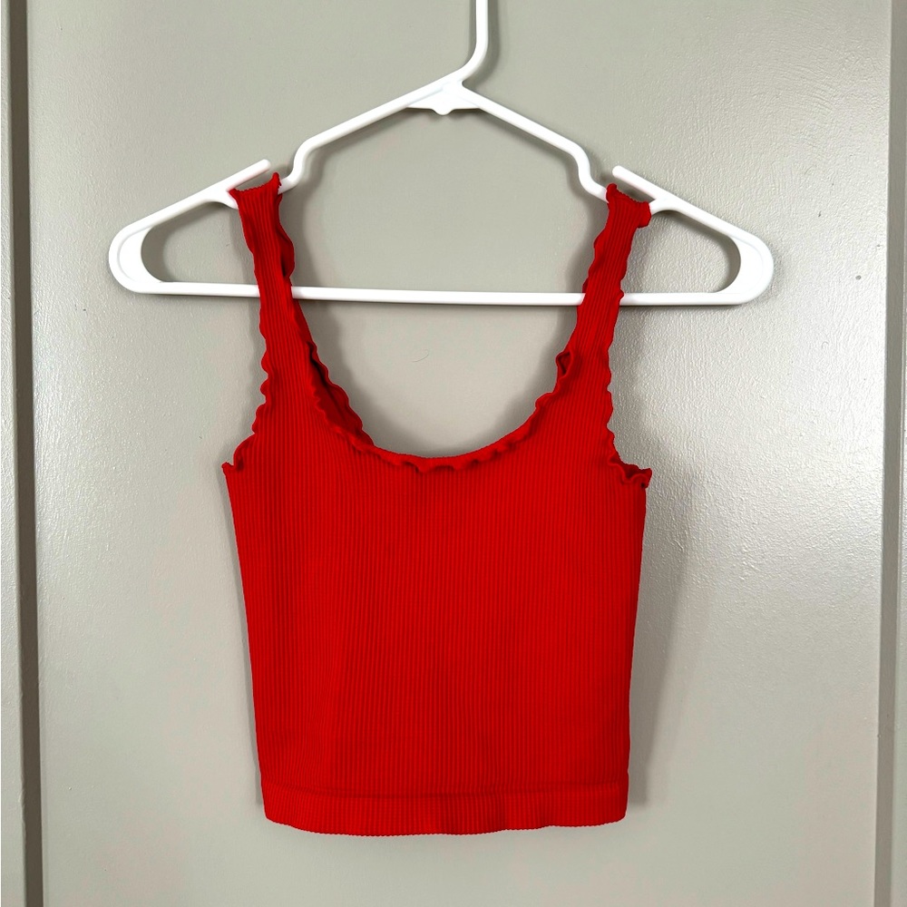 Red Niki Biki crop tank